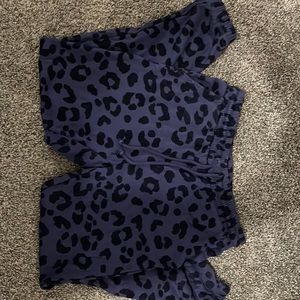 Blue cheetah print sweatpants